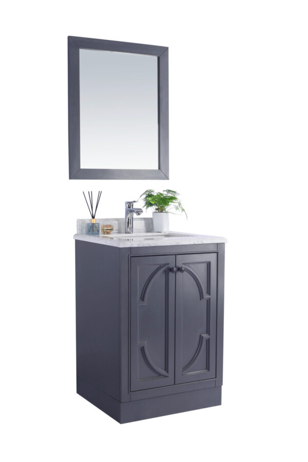 Laviva Odyssey 24" Maple Grey Bathroom Vanity with White Quartz Countertop