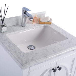 Laviva Odyssey 24" White Bathroom Vanity with White Carrara Marble Countertop