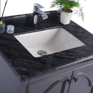 Laviva Odyssey 30" Maple Grey Bathroom Vanity with Black Wood Marble Countertop