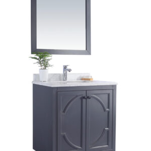 Laviva Odyssey 30" Maple Grey Bathroom Vanity with White Carrara Marble Countertop