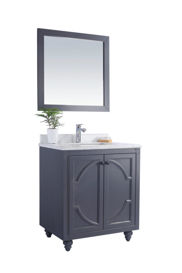 Laviva Odyssey 30" Maple Grey Bathroom Vanity with White Carrara Marble Countertop