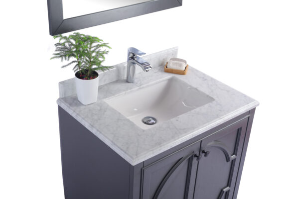 Laviva Odyssey 30" Maple Grey Bathroom Vanity with White Carrara Marble Countertop