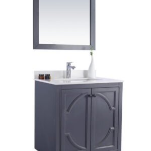 Laviva Odyssey 30" Maple Grey Bathroom Vanity with White Quartz Countertop