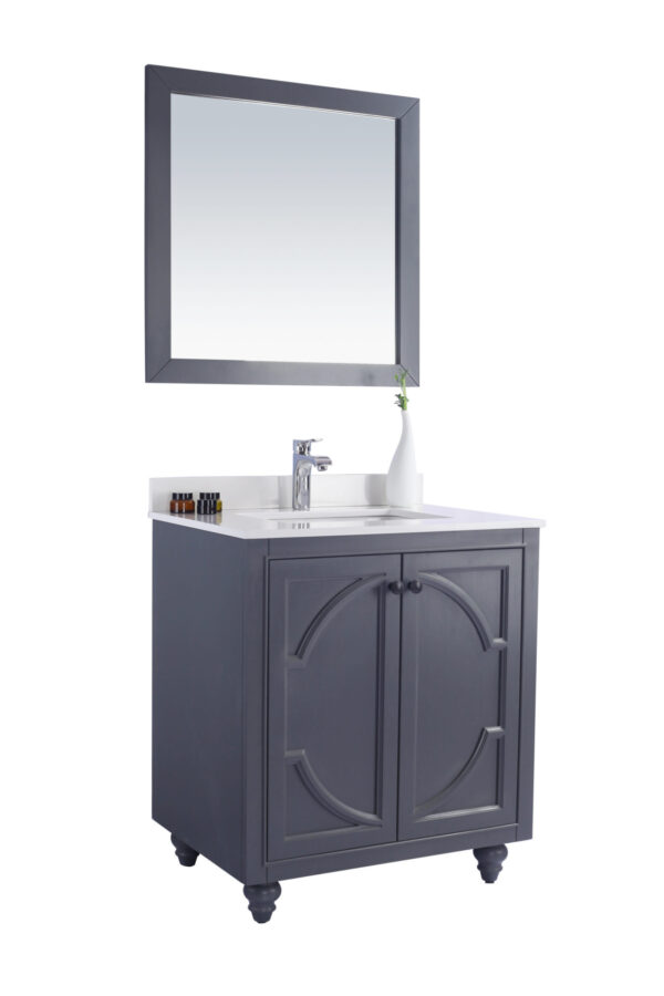 Laviva Odyssey 30" Maple Grey Bathroom Vanity with White Quartz Countertop