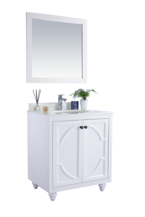 Laviva Odyssey 30" White Bathroom Vanity with Pure White Phoenix Stone Countertop