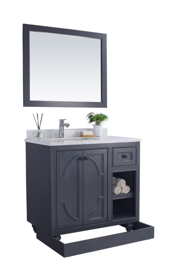 Laviva Odyssey 36" Maple Grey Bathroom Vanity with Black Wood Marble Countertop