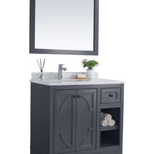 Laviva Odyssey 36" Maple Grey Bathroom Vanity with Black Wood Marble Countertop