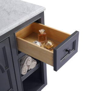 Laviva Odyssey 36" Maple Grey Bathroom Vanity with Matte White VIVA Stone Solid Surface Countertop