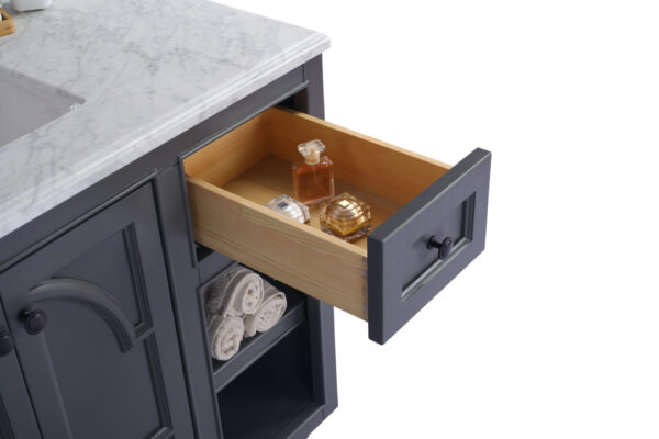 Laviva Odyssey 36" Maple Grey Bathroom Vanity with Matte White VIVA Stone Solid Surface Countertop