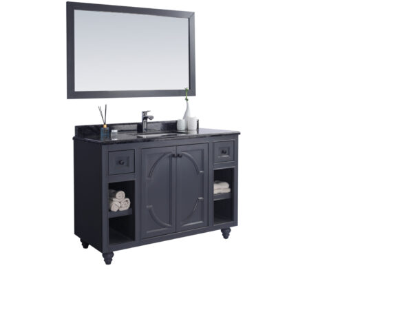 Laviva Odyssey 48" Maple Grey Bathroom Vanity with Black Wood Marble Countertop