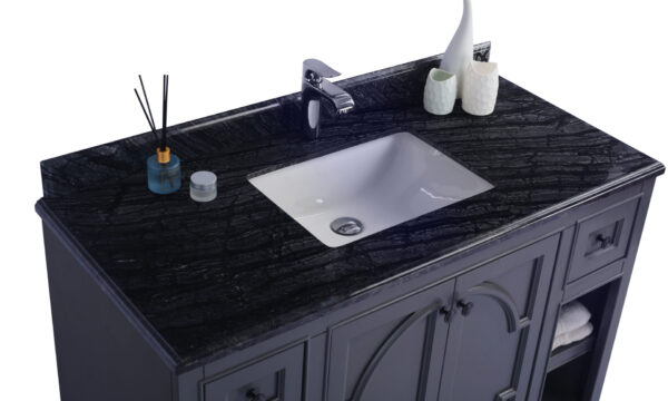 Laviva Odyssey 48" Maple Grey Bathroom Vanity with Black Wood Marble Countertop