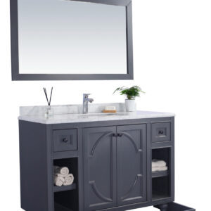 Laviva Odyssey 48" Maple Grey Bathroom Vanity with Black Wood Marble Countertop