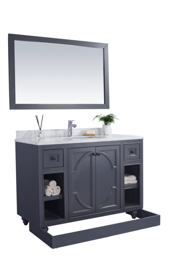 Laviva Odyssey 48" Maple Grey Bathroom Vanity with Black Wood Marble Countertop