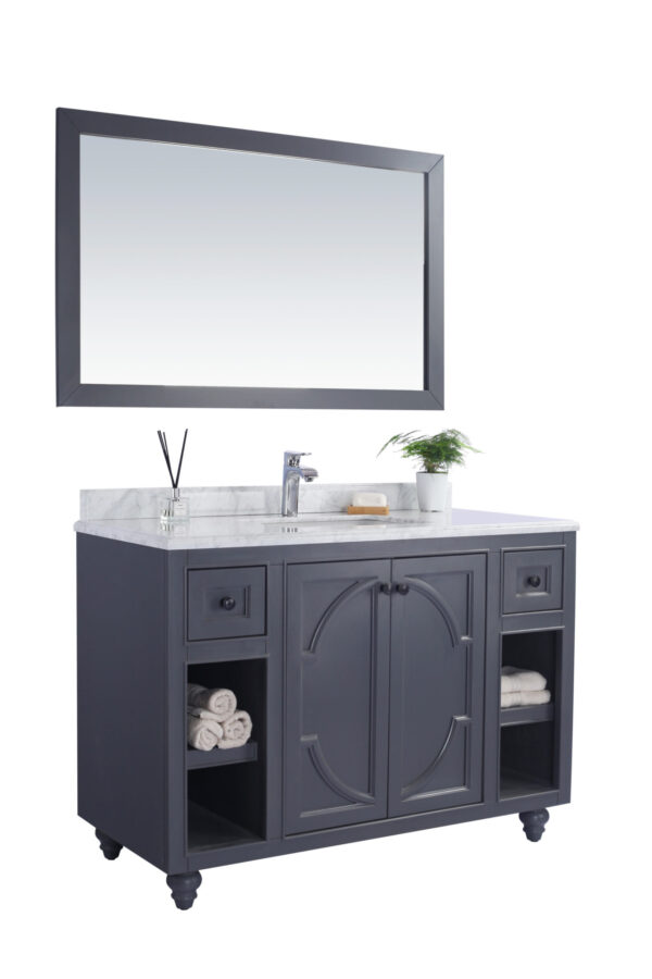 Laviva Odyssey 48" Maple Grey Bathroom Vanity with White Carrara Marble Countertop