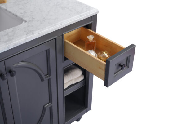 Laviva Odyssey 48" Maple Grey Bathroom Vanity with White Carrara Marble Countertop