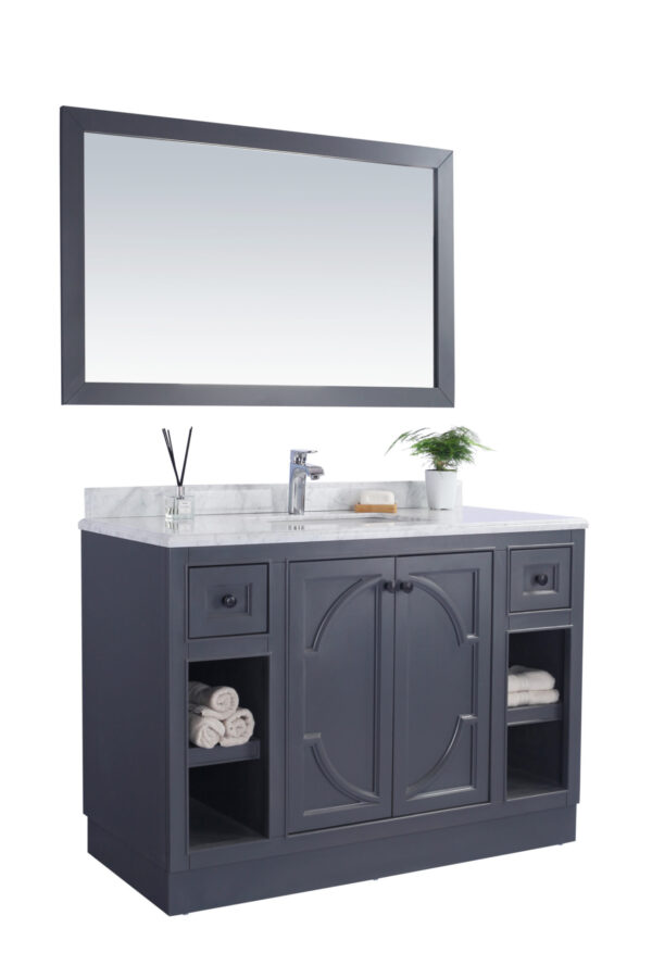 Laviva Odyssey 48" Maple Grey Bathroom Vanity with White Carrara Marble Countertop