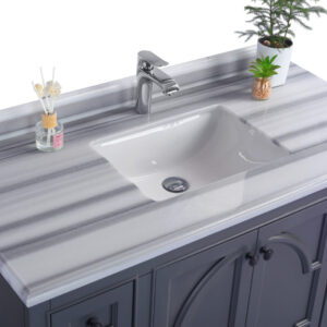 Laviva Odyssey 48" Maple Grey Bathroom Vanity with White Stripes Marble Countertop