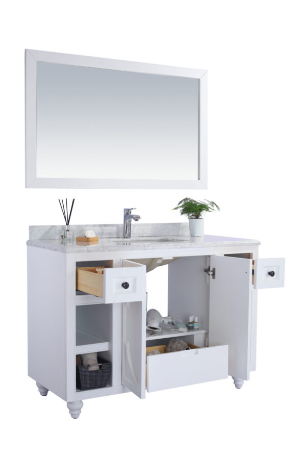 Laviva Odyssey 48" White Bathroom Vanity with Matte White VIVA Stone Solid Surface Countertop