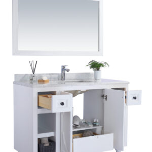 Laviva Odyssey 48" White Bathroom Vanity with White Carrara Marble Countertop