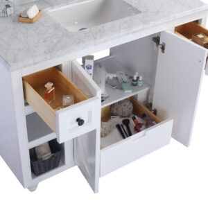 Laviva Odyssey 48" White Bathroom Vanity with White Carrara Marble Countertop