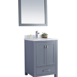 Laviva Wilson 24" Grey Bathroom Vanity with White Carrara Marble Countertop