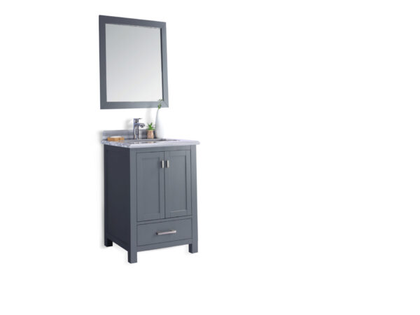 Laviva Wilson 24" Grey Bathroom Vanity with White Stripes Marble Countertop