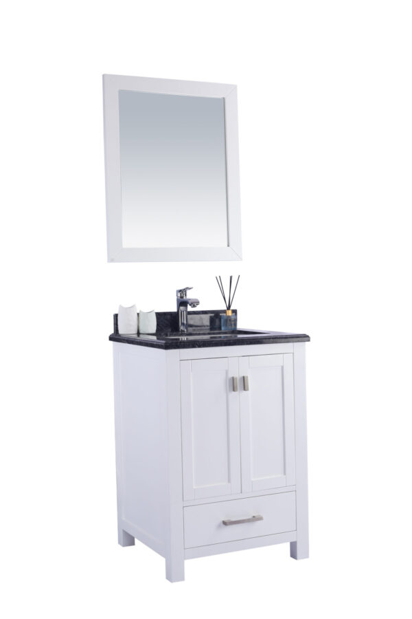 Laviva Wilson 24" White Bathroom Vanity with Black Wood Marble Countertop