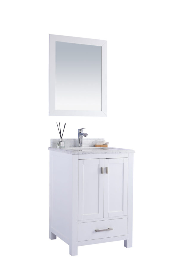 Laviva Wilson 24" White Bathroom Vanity with White Carrara Marble Countertop