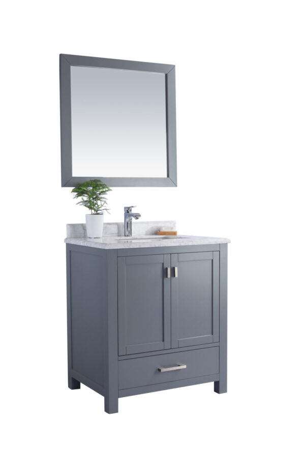 Laviva Wilson 30" Grey Bathroom Vanity with White Carrara Marble Countertop