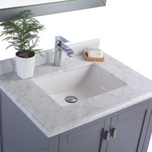 Laviva Wilson 30" Grey Bathroom Vanity with White Carrara Marble Countertop