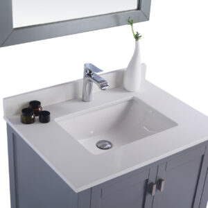 Laviva Wilson 30" Grey Bathroom Vanity with White Quartz Countertop