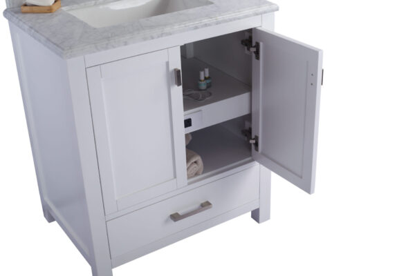 Laviva Wilson 30" White Bathroom Vanity with Matte White VIVA Stone Solid Surface Countertop