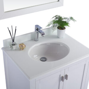 Laviva Wilson 30" White Bathroom Vanity with Pure White Phoenix Stone Countertop