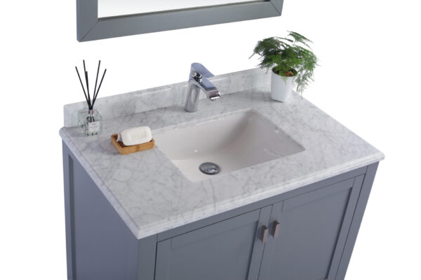 Laviva Wilson 36" Grey Bathroom Vanity with White Carrara Marble Countertop