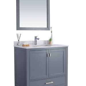 Laviva Wilson 36" Grey Bathroom Vanity with White Quartz Countertop