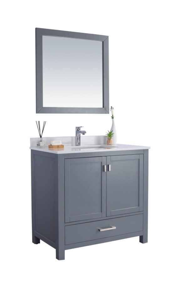 Laviva Wilson 36" Grey Bathroom Vanity with White Quartz Countertop