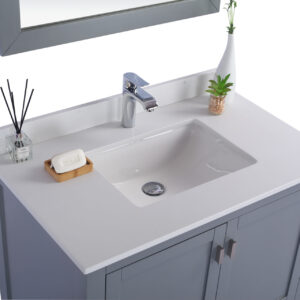 Laviva Wilson 36" Grey Bathroom Vanity with White Quartz Countertop