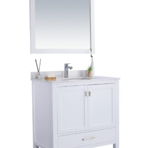 Laviva Wilson 36" White Bathroom Vanity with White Quartz Countertop