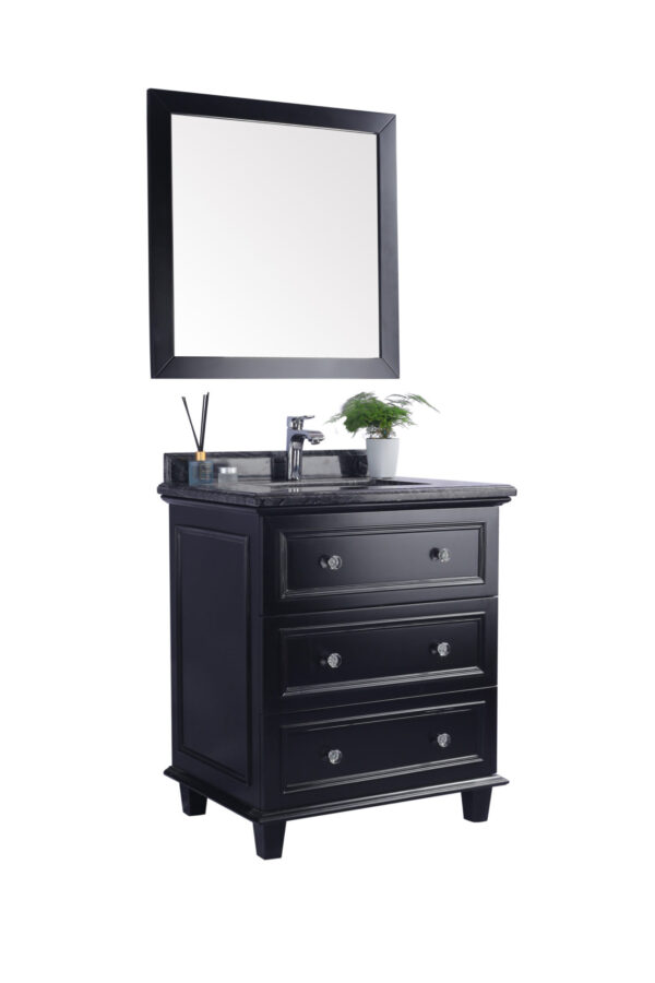 Laviva Luna 30" Espresso Bathroom Vanity with Black Wood Marble Countertop