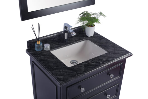 Laviva Luna 30" Espresso Bathroom Vanity with Black Wood Marble Countertop