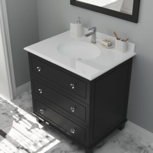 Laviva Luna 30" Espresso Bathroom Vanity with Pure White Phoenix Stone Countertop