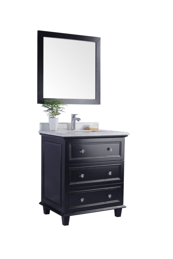 Laviva Luna 30" Espresso Bathroom Vanity with White Carrara Marble Countertop