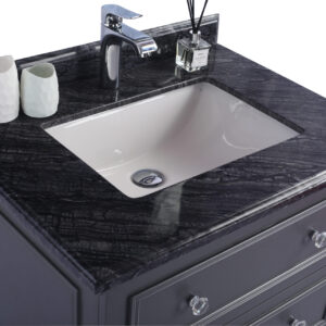 Laviva Luna 30" Maple Grey Bathroom Vanity with Black Wood Marble Countertop