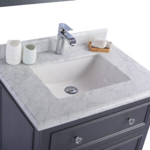 Laviva Luna 30" Maple Grey Bathroom Vanity with White Carrara Marble Countertop