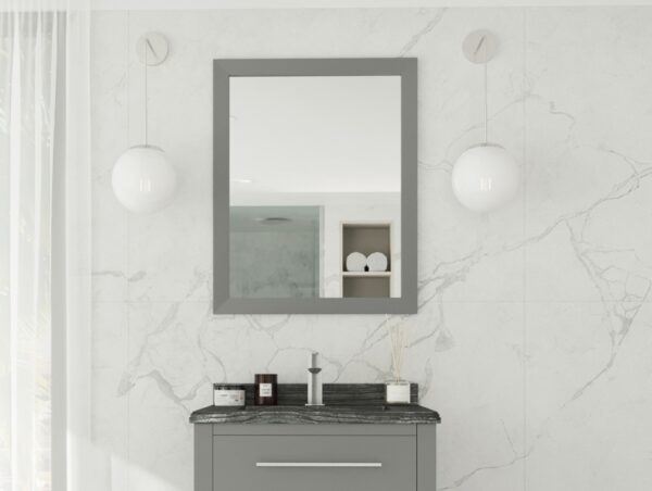 Laviva Sterling 24" Framed Rectangular Grey Mirror