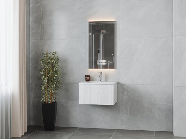 Laviva Legno 24" Alabaster White Bathroom Vanity with Matte White VIVA Stone Solid Surface Countertop