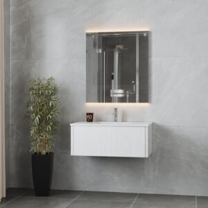 Laviva Legno 36" Alabaster White Bathroom Vanity with Matte White VIVA Stone Solid Surface Countertop