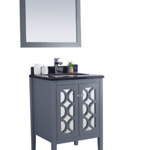 Laviva Mediterraneo 24" Grey Bathroom Vanity with Black Wood Marble Countertop