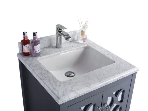 Laviva Mediterraneo 24" Grey Bathroom Vanity with White Carrara Marble Countertop