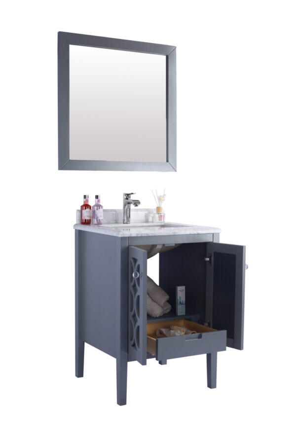 Laviva Mediterraneo 24" Grey Bathroom Vanity with White Carrara Marble Countertop